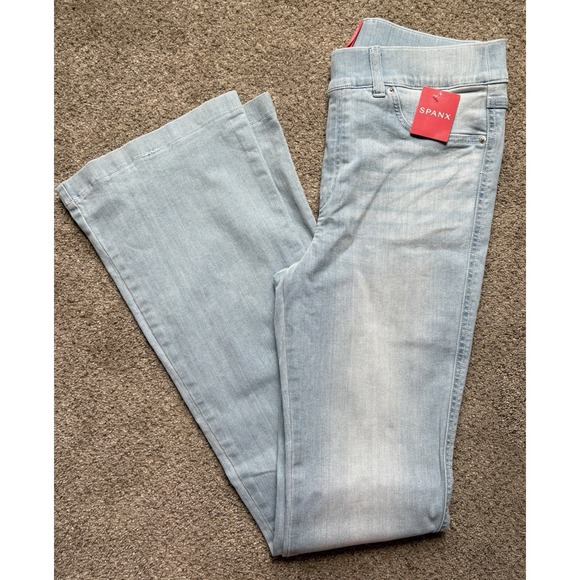 SPANX Denim - New Spanx Flare Women's Denim Jeans Retro Light Wash Blue Pull On Size Medium